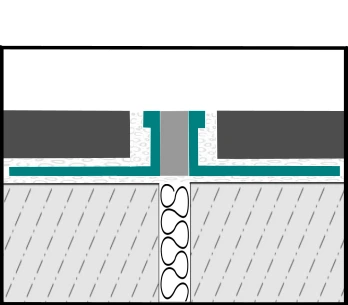 Dehnfugenprofil Aluminium im eingebauten Zustand