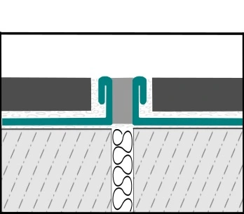 Dehnfugenprofil Edelstahl im eingebauten Zustand