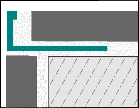 Winkelprofil aus Aluminium im eingebauten Zustand