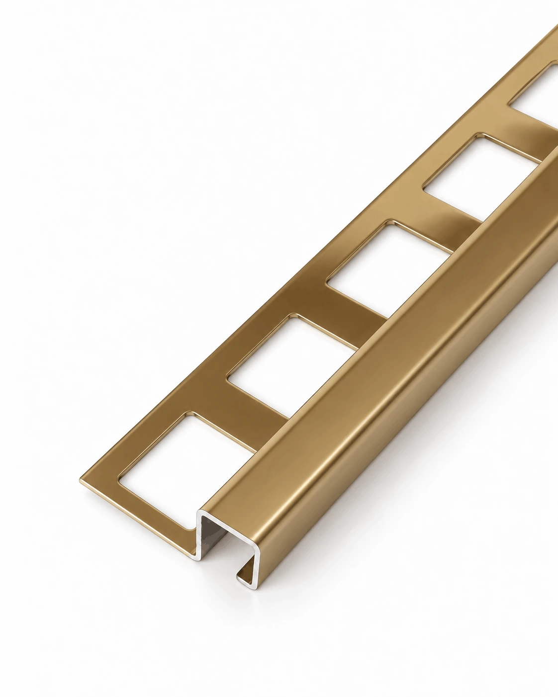Quadratprofil Edelstahl Gold glänzend PVD-beschichtet für Fliesen